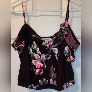 Express Off-the-Shoulder Floral Top • Size M • Adjustable Straps